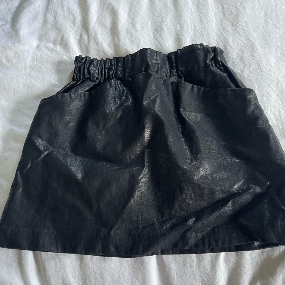 Black leather skirt